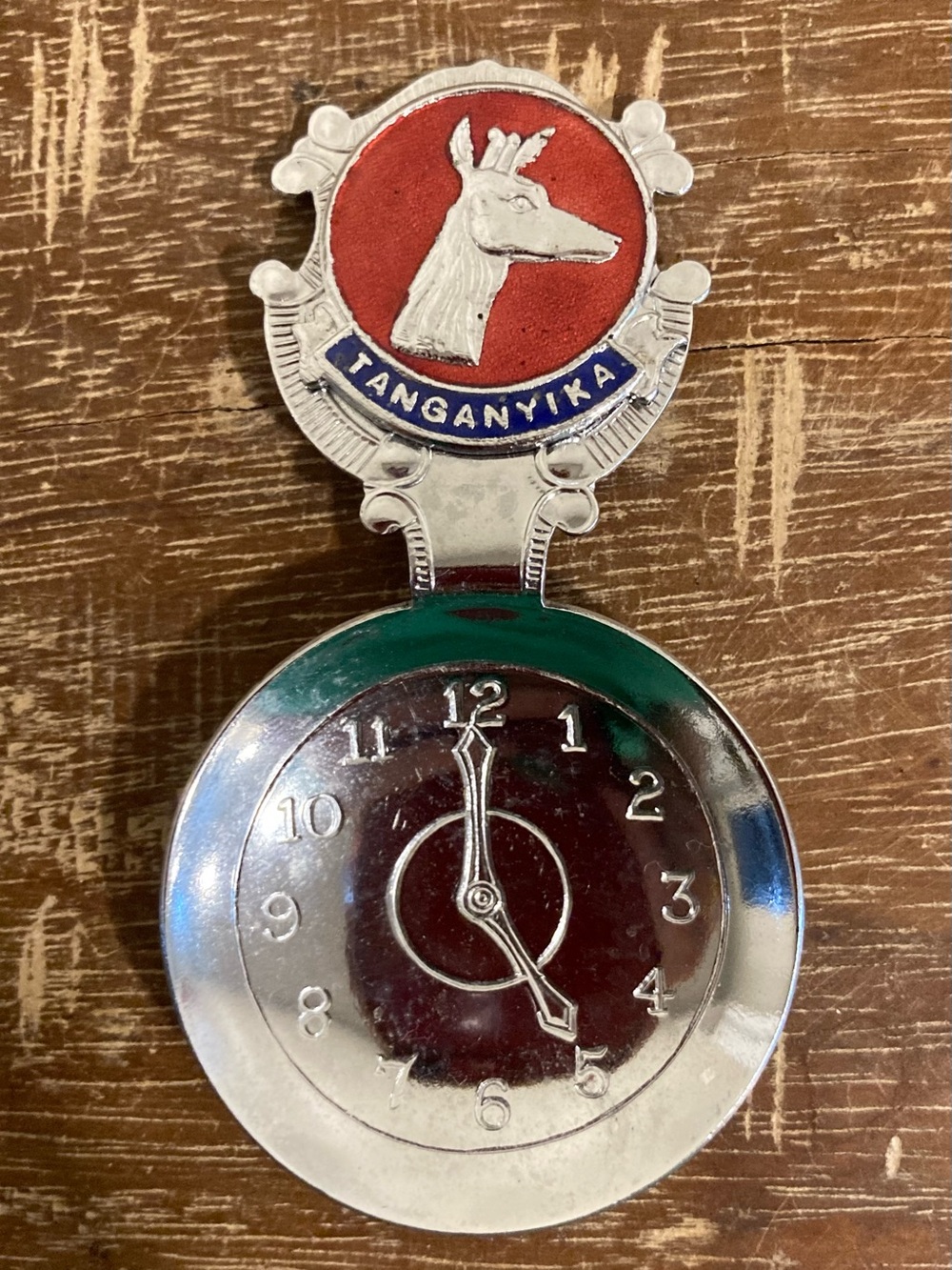 Vintage Tanganyika Souvenir Tea Caddy Spoon Made in England Chromium Plate